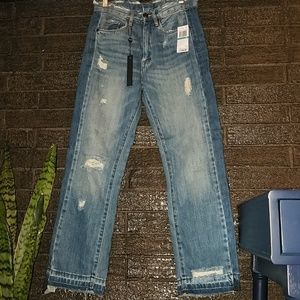 Blank NYC distressed straight leg boyfriend jeans